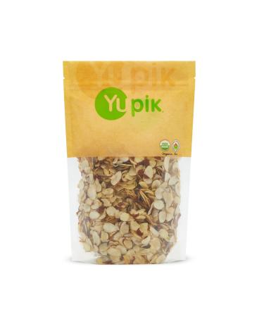 Yupik Organic Sliced European Almonds With Skins 450 g Unblanched Gluten-Free Kosher Raw Good Source Of Protein Fiber Iron & Calcium Low In Carb 0.45 kg (Pack of 1)