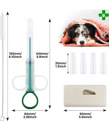 Hengxinc 2-Piece Tablet Giver for Cats | Pill Cutter & Cleaning Brush | Silicone Lace Pill Divider | Feeding Solution for Small Dogs & Cats | 2 Colors Available - Buy Online on GoSupps.com