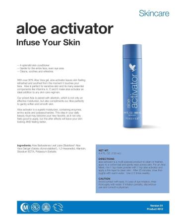 Forever Living Aloe Activator for Skin Care - Unique Moisturizer to Cleanse & Refresh | International Shipping Available - Buy Online on GoSupps.com