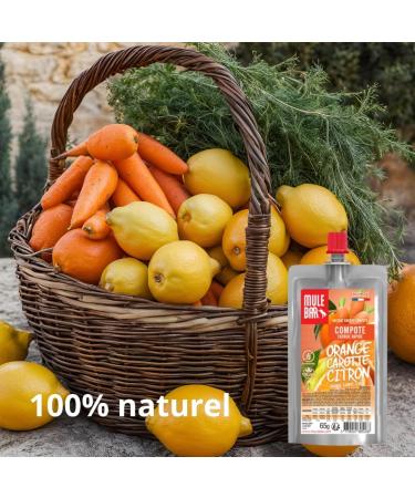 Mulebar - Sport Energy Compote - Orange - Carrot - Lemon - 65g - Vegan - Gluten Free - Made in France - Buy Online on GoSupps.com