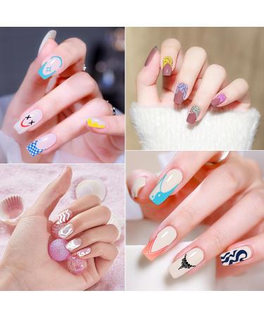 Mwoot Nail Stencil Stamp Set - 4 Geometric Leopard Pattern Plates for French Nail Art Manicure - International Shipping Available - Buy Online on GoSupps.com