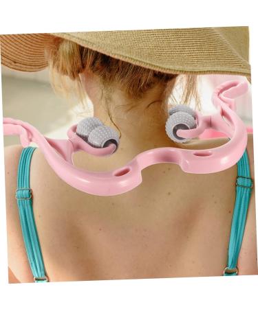 Subsofan Neck Massage Roller - 6 Wheel Kneading Device for Deep Tissue Relief | Acupuncture Tool Pink - Perfect for Neck & Shoulder Pain Relief - Buy Online on GoSupps.com
