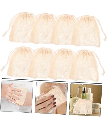 WOONEKY 8pcs Soap Storage Bag Foaming Bag Saver Bags Bar Soap Pouch Mesh Organizer Bags Cotton Linen - Buy Online on GoSupps.com