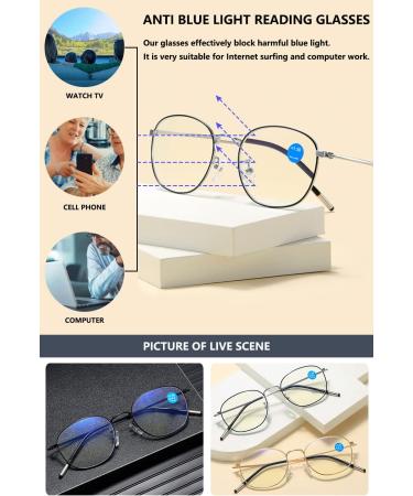 Magimodac Women s Blue Light Filter Reading Glasses | Oval Metal Computer Glasses with Strength Options 1.0+ to 4.0 | Stylish Visual Aid - Buy Online on GoSupps.com