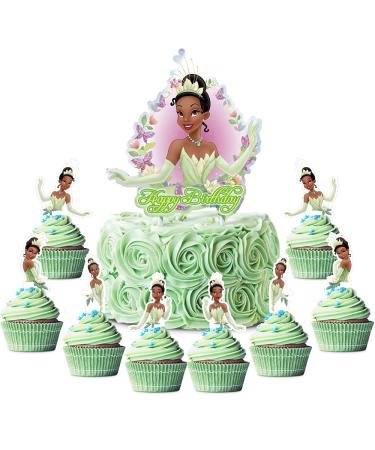 Girl Party Supplies for Tiana Cupcake Toppers Theme Birthday Supplies Favors