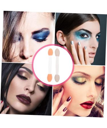 Mipcase 100pcs Double Ended Eyeshadow Brush Pro Tools Comestic Applicator Tipped Oval Makeup Tool Cosmetic 6.5x1.3cm White - Buy Online on GoSupps.com