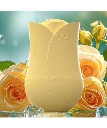 Keepaq ice scooter face ice scooter face eye massager ice facial roller silicone reusable facial Ice face roller for pore lighten fold skin care D-yellow