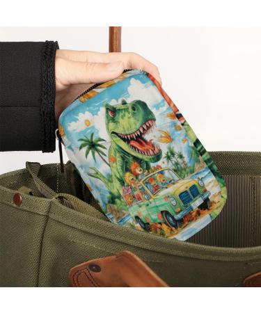 Cool T-Rex Dinosaur Travel Pill Organizer Bag | Portable 7-Day Pill Case with Zipper | Ideal for Family Travel & Daily Use - Buy Online on GoSupps.com