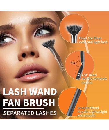 Gootrades Mascara Fan Brush & Eyelash Comb - Eyebrow Brush & Separator Applicator for Natural Lifted Lashes - Cosmetic Tools - Buy Online on GoSupps.com