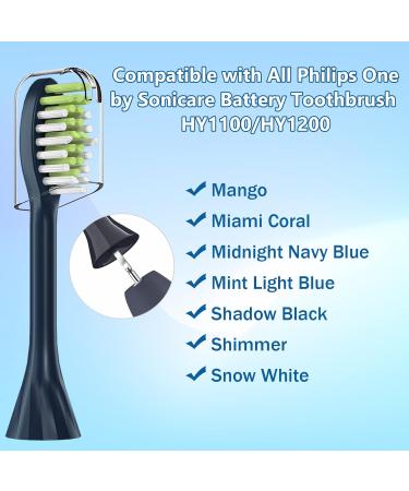 8 Pack Midnight Navy Blue Replacement Toothbrush Heads Compatible with Philips Sonicare One BH1022/05 - Buy Online on GoSupps.com