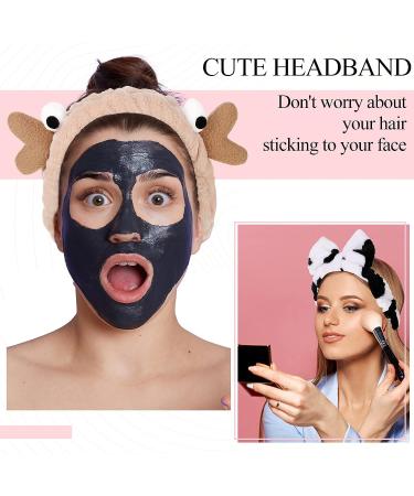 Jutom 6-Piece Animal Themed Spa Headband | Cute Makeup Headband with Lovely Ears | Elastic Cosmetic Head Wrap for Women and Girls - 6 Styles - Buy Online on GoSupps.com