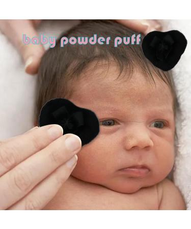Baby Powder Puff Bowknot Heart Powder Puff - Baby Body Powder Puff Long-haired Powder Puff Soft Face Powder Puff for Baby Black - Buy Online on GoSupps.com