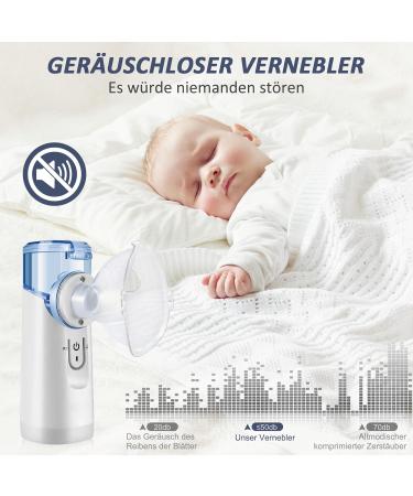 Buy Noiseless Mesh Nebulizer Set - USB Rechargeable Inhalation Devices for Adults & Children | Blue Mouthpiece & Masks - Buy Online on GoSupps.com