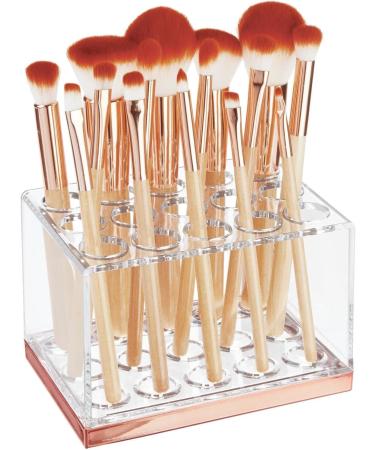 Shop MDesign Rose Gold Cosmetics Organizer - 15 Compartment Makeup Storage Box for Lipsticks & Mascaras | Stylish & Practical eCommerce Shipping Worldwide - Buy Online on GoSupps.com
