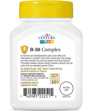 21st Century Complex B-50 Tablets Prolonged Release - 60 ct Pack of 3 - Buy Online on GoSupps.com