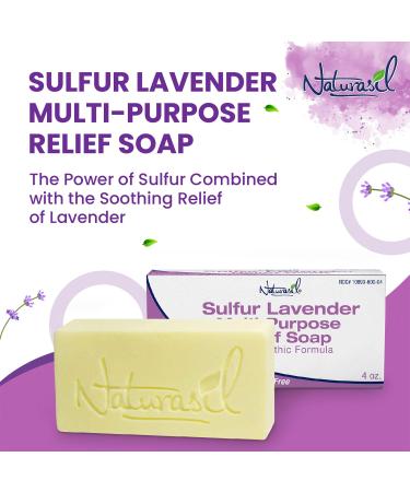 Naturasil Sulfur-Lavender Soap 4 oz - Gentle Cleansing Bar for Skin Issues (Pack of 1) - Buy Online on GoSupps.com
