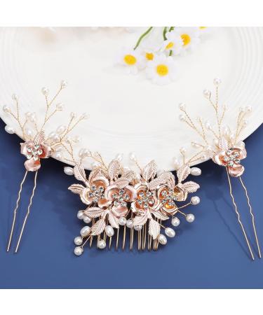 Mikinona 1 Set Leaf Pearl Hairpin Hairstyles Gold Hair Clips Hair Accessories for Women Wedding Hair Side Comb Pearl Hair Clips Hair Combs for Styling Accessory Hair Combs for Women Metal - Buy Online on GoSupps.com