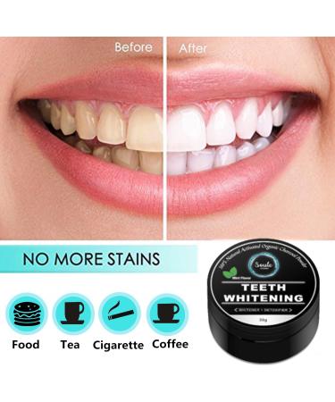 Activated Charcoal Teeth Whitening Powder - Mint Flavor | Natural Stain Fighter Cavity Prevention & Tartar Control | 30g Detoxifier for Dental Care - Buy Online on GoSupps.com