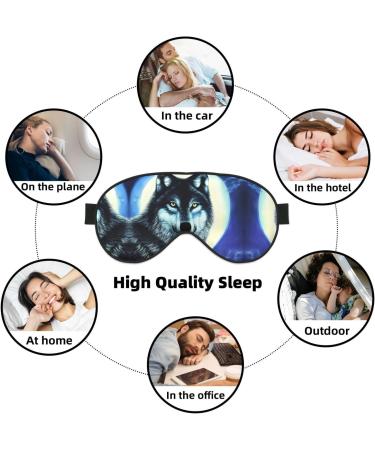 Shop Wolf Under Moon Eye Mask | Soft Adjustable & Comfortable Sleep Mask for Men & Women - International Shipping Available - Buy Online on GoSupps.com