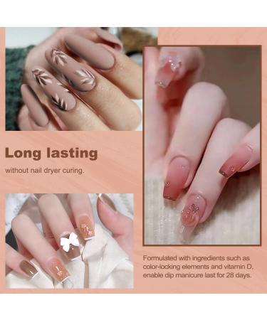 Lavender Violets 12 Pcs Dip Powder Nail Kit Starter 6 Colours Nude Pink Neutral Skin Dipping Powder System Liquid Set with Base & Top Coat Activator for French Nail Art Manicure Salon Home DIY M204 - Buy Online on GoSupps.com