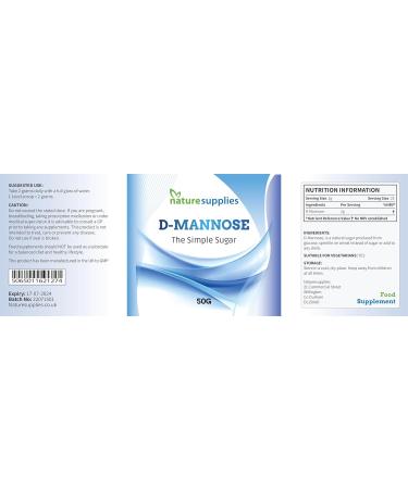 D-Mannose Powder - GMO Free, Vegan Friendly, Highly Concentrated Pure Ingredients by Naturesupplies - Buy Online on GoSupps.com