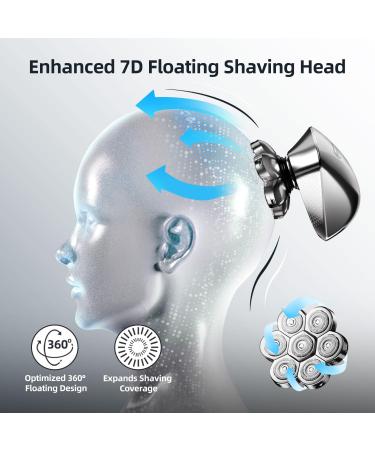 Buy ELESTYLE 5-in-1 Bald Shaver for Men | IPX6 Waterproof Electric Razor with LED & 7 Rotating Heads | Wet & Dry Head Shaving Kit - Best Beard Trimmer Care - Buy Online on GoSupps.com