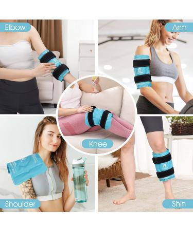 Zettfuly Knee Ice Pack Wrap - Cold Compression Therapy for Knee Pain Relief, Swelling, Bruises - Reusable Gel Instant Cold Pack for Injuries - Buy Online on GoSupps.com