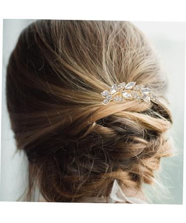 Beaupretty 1Pc comb wedding hair clips for brides bridal headpieces for wedding flower hair clips for women wedding hair brooch crystal bride hair clip pearl gold decor Miss prom Alloy Metal - Buy Online on GoSupps.com