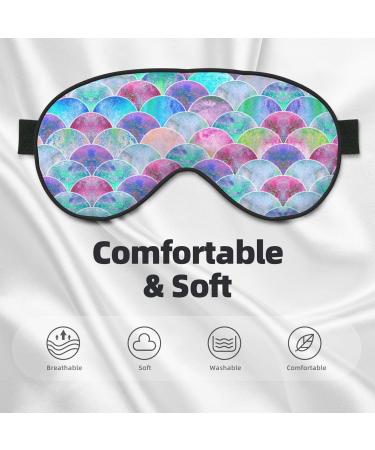 Fish Scale Ocean Print Unisex Sleep Mask | Double-Sided Eye Mask for Sound Sleep & Skin Care - Black - Buy Online on GoSupps.com