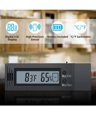 Briidea Digital Hygrometer and Thermometer - Monitor Humidity and Temperature for Humidor, Guitar, Ukulele, Mason Jar - Buy Online on GoSupps.com