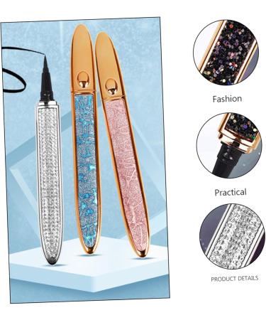 BELLIFFY 2pcs Diamond Eyeliner Liquid Liner Pen Black Eyeliner Women Household Eyeliners Gold Eyeliner Silver 1 count (Pack of 1) Black - Buy Online on GoSupps.com