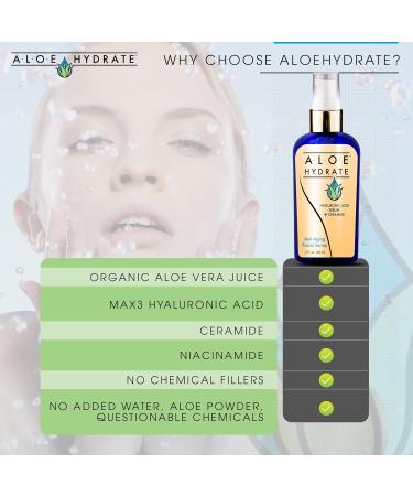 Hyaluronic Acid Serum 2 Oz - Moisturizing Anti-Aging Formula for Fine Lines & Wrinkles | Hydrating Unisex Skin Care - Buy Online on GoSupps.com