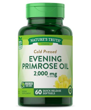 Nature's Truth Cold Pressed Evening Primrose Oil 1000 mg Capsules, 60 Count