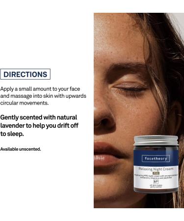facetheory Relaxing Night Cream M10 PRO - Dry Skin Night Cream Restoring Night Cream Contains Melatonin Face Moisturizer Night Vegan & Cruelty-Free Made in UK | Scented | 50 ml M10-PRO - Buy Online on GoSupps.com