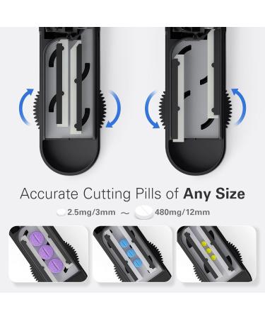 ONE PIX Pill Cutter Splitter Effortlessly Cut Tiny & Large Pills Stainless Steel Blade Ideal for International Shipping - Buy Online on GoSupps.com