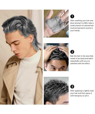 Temporary Hair Color Wax - 2pc Washable Gray Hair Dye for Men & Women | 4.23oz Styling Clay for Cosplay & Parties - Perfect Makeup Gift - Buy Online on GoSupps.com