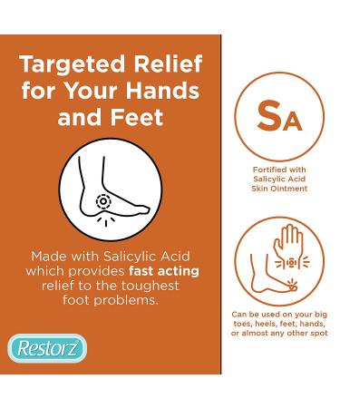 Restorz Corn and Callus Remover Stick with Salicylic Acid | Gentle & Fast-Acting Treatment for Skin Hands Feet Toes | Portable & Travel Size Ointment Applicator (1 Pack) - Buy Online on GoSupps.com