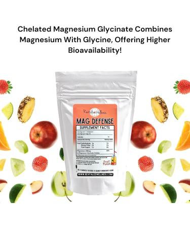 Revitalize Wellness Mag Defense Powder | Orthomolecular Dose of Magnesium 200 mg as Magnesium Glycinate Chelate | Pure, Corn Free, & GMO-Free | Fruit Punch Flavor | 60 Servings - Buy Online on GoSupps.com