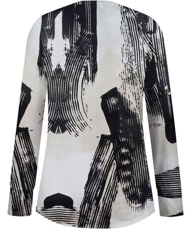 Odoy Women's Casual Button Strip Pullover - Summer Autumn Short-Sleeved Tunics & Blouses - Basic Streetwear Shirts - 2 Black L - Buy Online on GoSupps.com