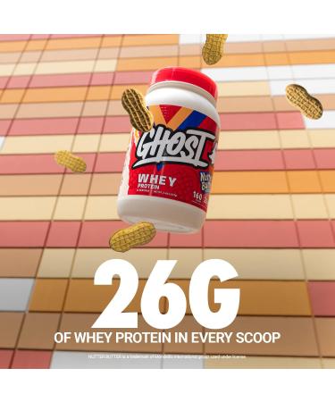 GHOST Whey Protein Powder Nutter Butter 2lb - 26g Protein Blend for Fitness & Nutrition | Post Workout Shakes, Smoothies, Baking - with Cookie Pieces - Buy Online on GoSupps.com