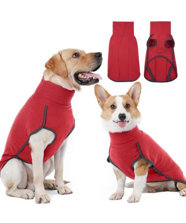 Hjyokuso dog sweater dog coat fleece sweater dog dog sweater for small medium -sized big dog warm and light dog sweater winter coat dog outdoor dog coat dog jacket 3xl bright red