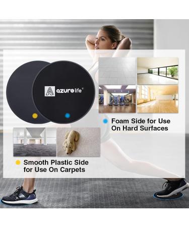 Azurelife Core Glider & Double-Sided Exercise Discs - Portable & Versatile for Carpet or Hardwood Floors - Perfect for Abdominal & Trunk Training in Gray - Buy Online on GoSupps.com