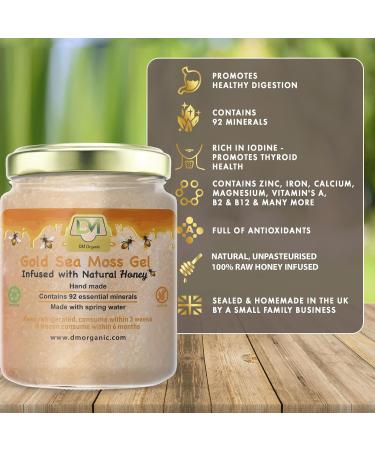 Sea Moss Gel x Raw Honey - St Lucian 'Gold' Wildcrafted Seamoss Infused with Natural Honey | Hand Made | UK Made | Organic | Immune Support | Dr Sebi | 510ml | Pack of 1 510.00 ml (Pack of 1) - Buy Online on GoSupps.com