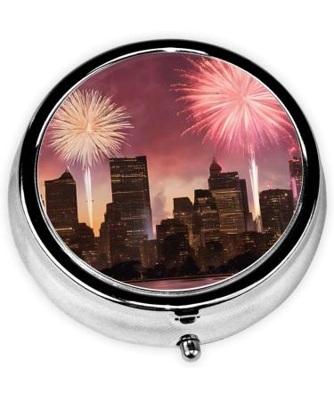 Shop Las Vegas Sunset Mini Round Pill Box | 3 Compartment Travel Organizer | Portable Medicine Case for Home & Office - Buy Online on GoSupps.com