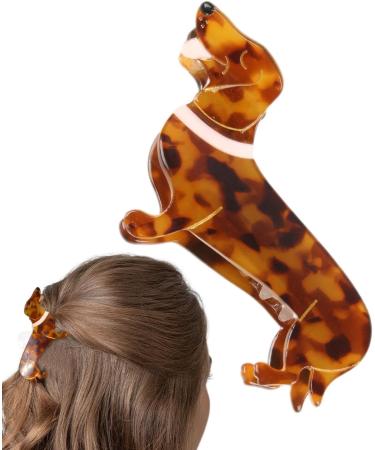 Dog Shaped Hair Clip - Cute Dachshund Hair Claw | Fashion Dachshund Dog Hair Clips for Women Girls | Acetate Dachshund Hair Accessories Animal Hair Clip - Buy Online on GoSupps.com
