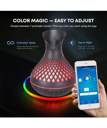 Smart Alexa Aroma Diffuser - 500ml Essential Oils Set App Control 7 Color LED Quiet Auto-Off Compatible with Alexa & Google Home - Buy Online on GoSupps.com