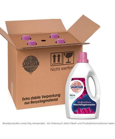 Sagrotan Laundry Hygiene Budding Disinfectant - 4 x 1.5L for Hygienically Clean & Fresh Laundry - International Shipping - Buy Online on GoSupps.com