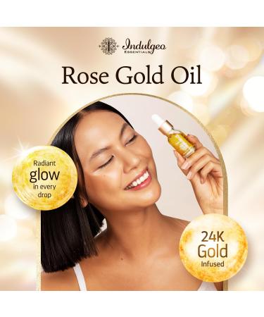 Rose Gold Oil 15ml | 24K Gold Infused 100% Organic Face Oil | Premium Skincare - Buy Online on GoSupps.com