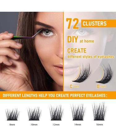 Shop 72 PCs B & Q DIY Individual Eyelashes - Reusable Wispy Extensions for Beginners | D-10mm B21 - Buy Online on GoSupps.com
