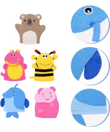 TOYANDONA Shower Puff 5pcs Bath Gloves - Kids Body Scrubber & Wash Mitt Set - Buy Online on GoSupps.com